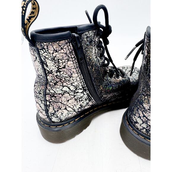 Dr. Martens size 13 Youth 1460 Crinkle Metallic Lace Up Boots - Picture 4 of 7